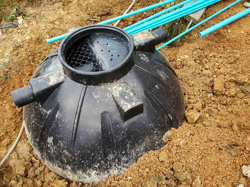 Damaged septic tank